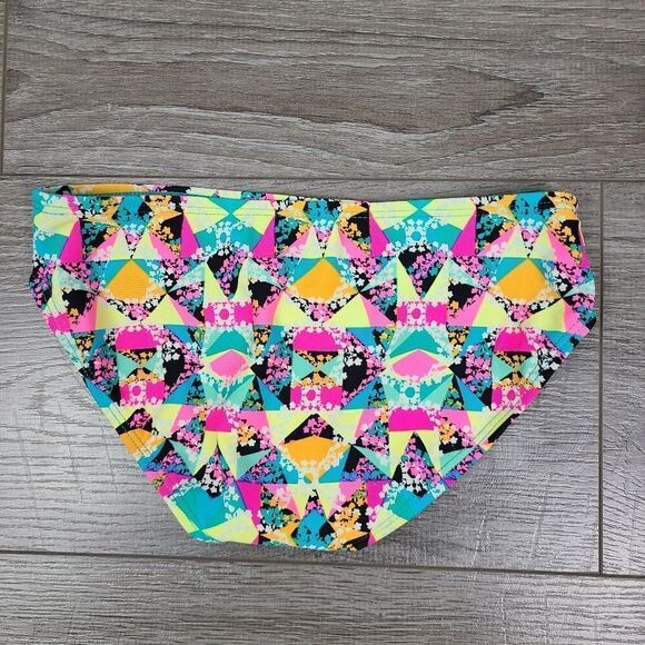 XHILARARION Girl's Neon Geometric Print 2 Piece Bikini Swimsuit Size 6 - Picture 7 of 11